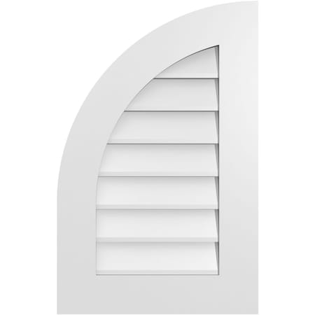 Ekena Millwork Quarter Round Top Left Surface Mount PVC Gable Vent w/ 3-1/2"W x 1"P Standard Frame, 18"W x 28"H GVPQL18X2801SN